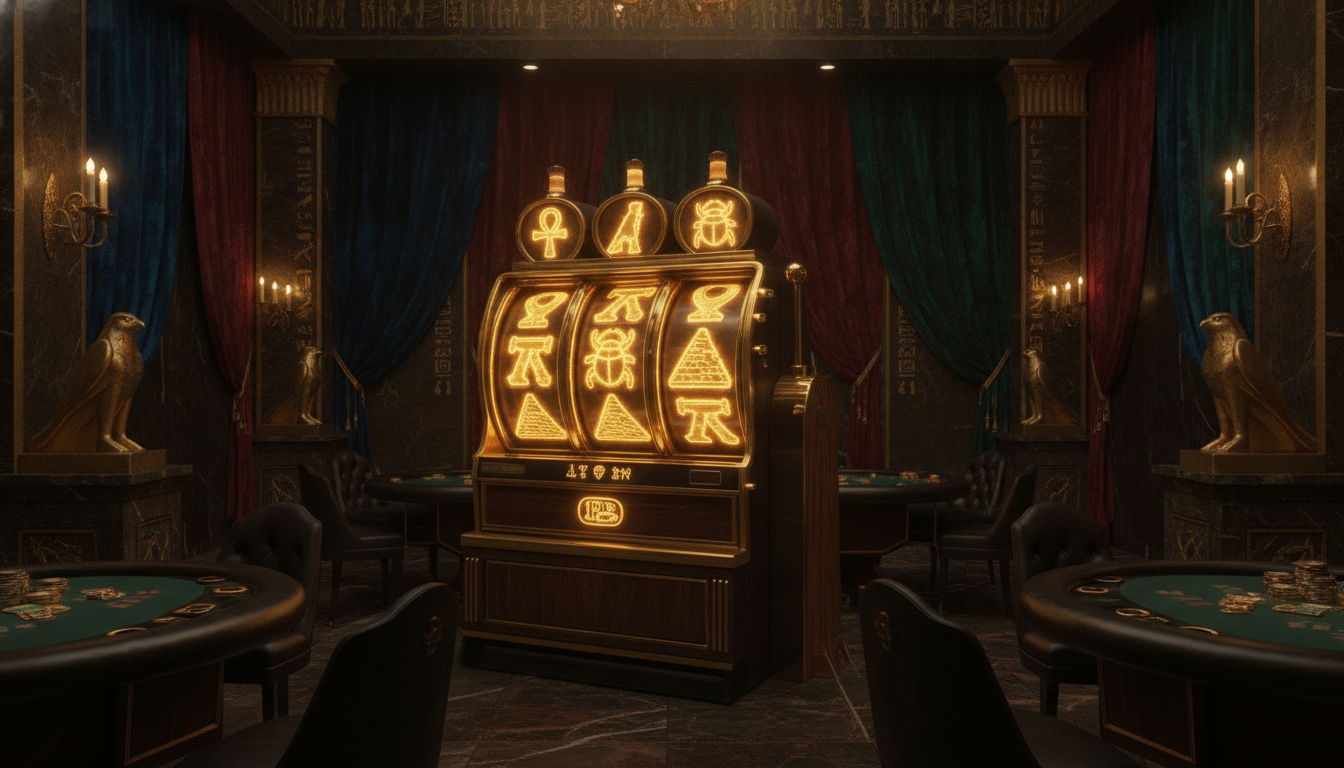 Interfaccia di AmunRa Casino con slot a tema egizio su desktop e mobile