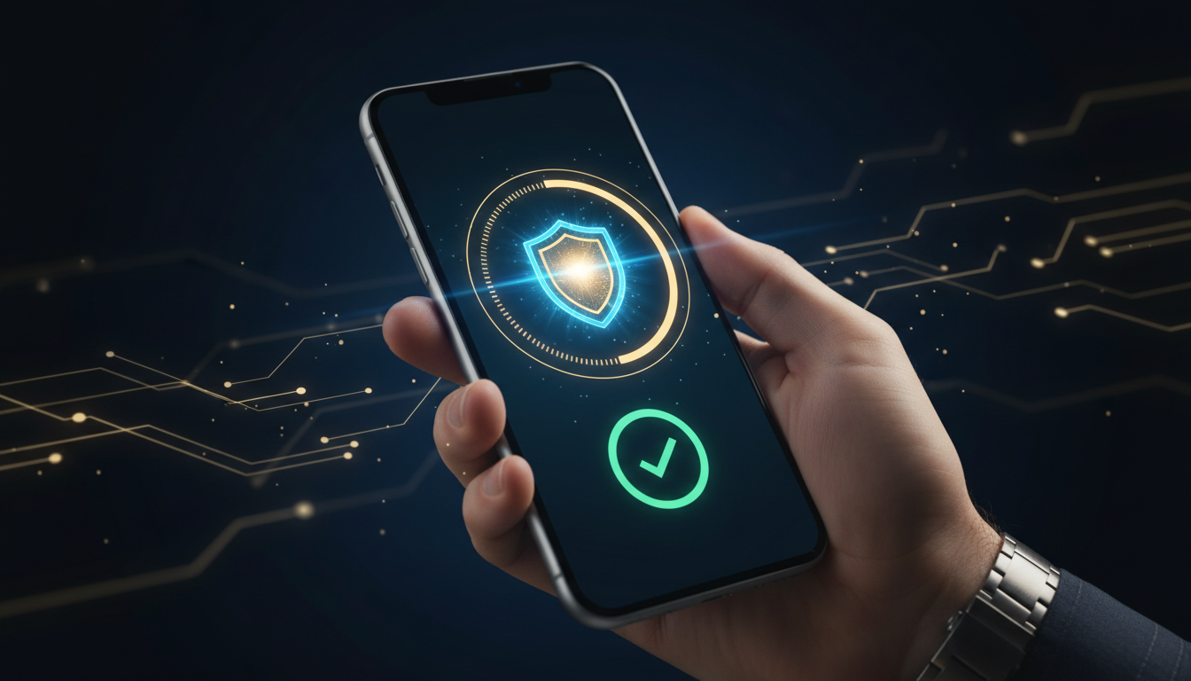 Smartphone che mostra una notifica di autenticazione a due fattori per l'accesso sicuro